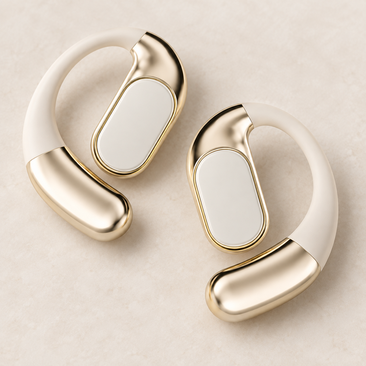 Open-Ear Wireless Earbuds with Dual-Fold Charging Case