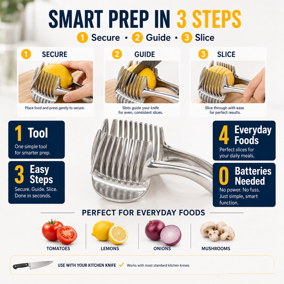 Metal Fruit & Vegetable Slicing Guide