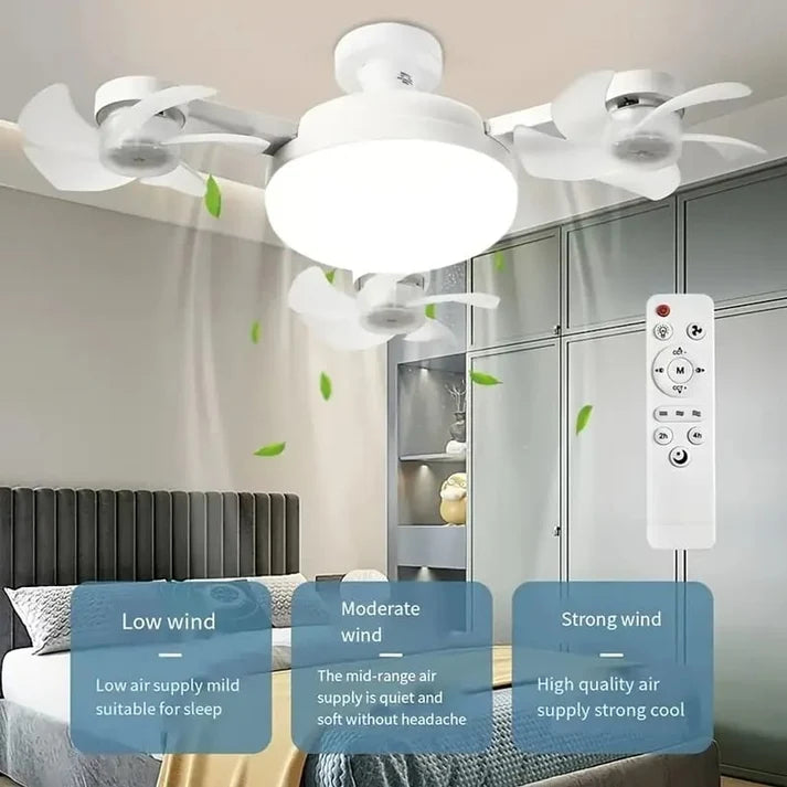 Foldable Plug-In Smart Ceiling Fan Light with Remote