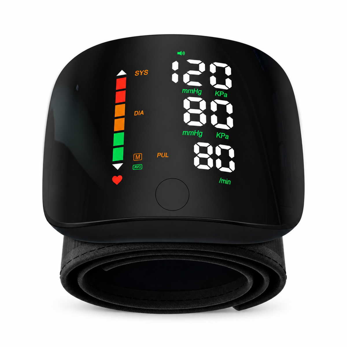 Rechargeable Wrist Blood Pressure Monitor — LED Touch Display & 2-User Memory