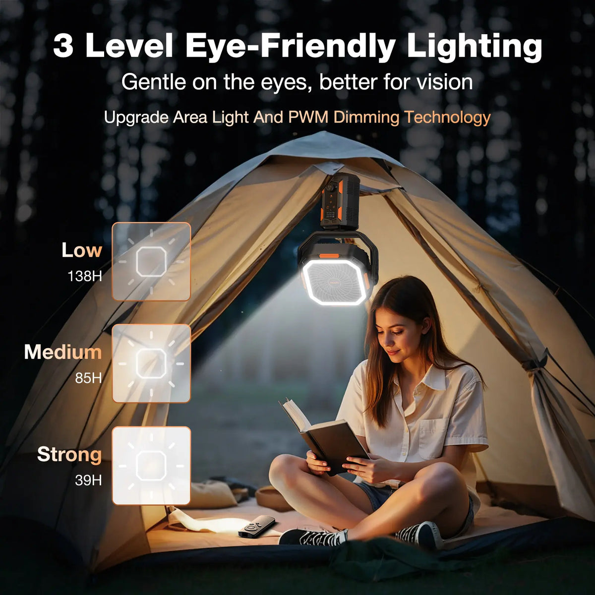 30000mAh Rechargeable Camping Fan with Tripod