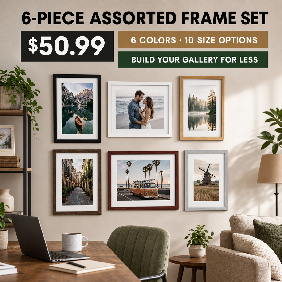 Assorted-Color Gallery Wall Picture Frame Sets