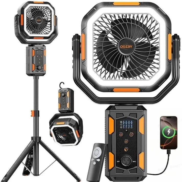 30000mAh Rechargeable Camping Fan with Tripod