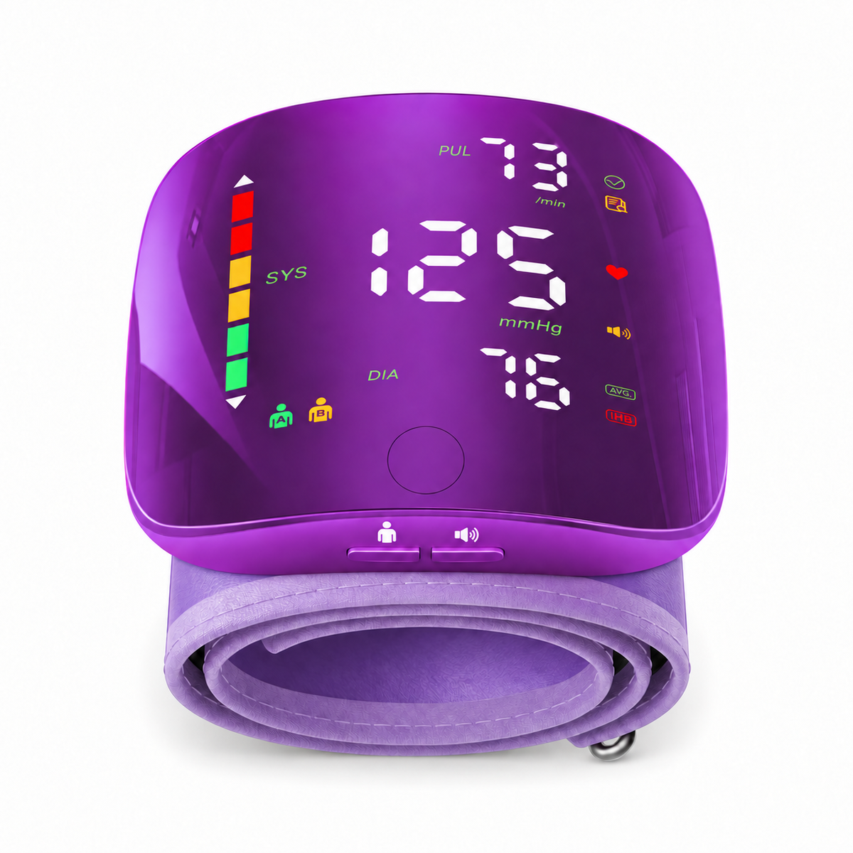 Rechargeable Wrist Blood Pressure Monitor — LED Touch Display & 2-User Memory