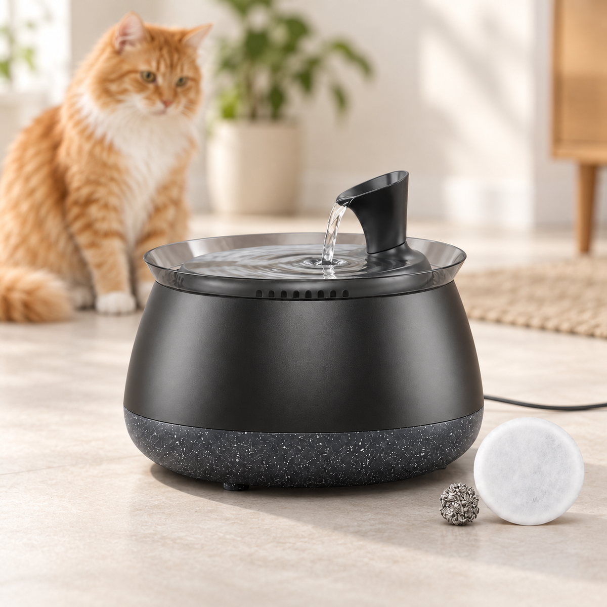 2.7L Cat Water Fountain — Quiet Filtered Flow & Easy-Clean Design