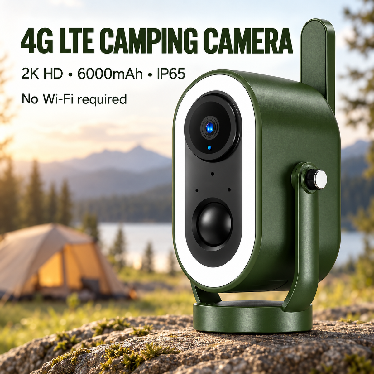 4G LTE Camping Camera — 2K HD, 6000mAh & Magnetic Mount