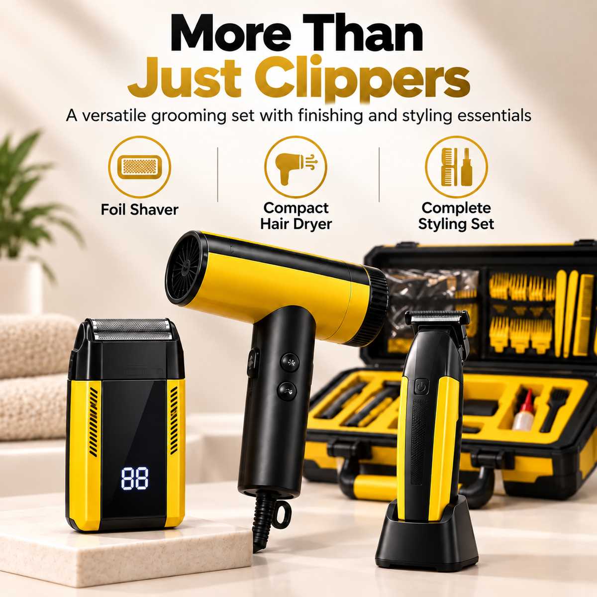 🔥 LAST DAY SALE – Professional All-in-One Men’s Grooming Kit ✂️🪒