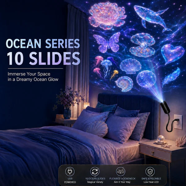 USB Scene Projector — Holiday, Galaxy & Nature Themes