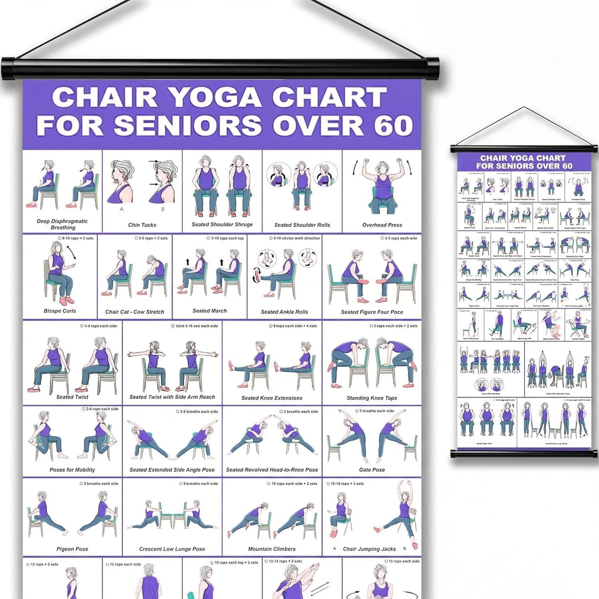 Chair Tai Chi Workout Chart — 16 × 24 Inches