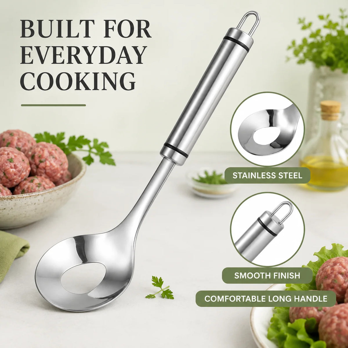 Stainless Steel Meatball Shaping Spoon & Scoop