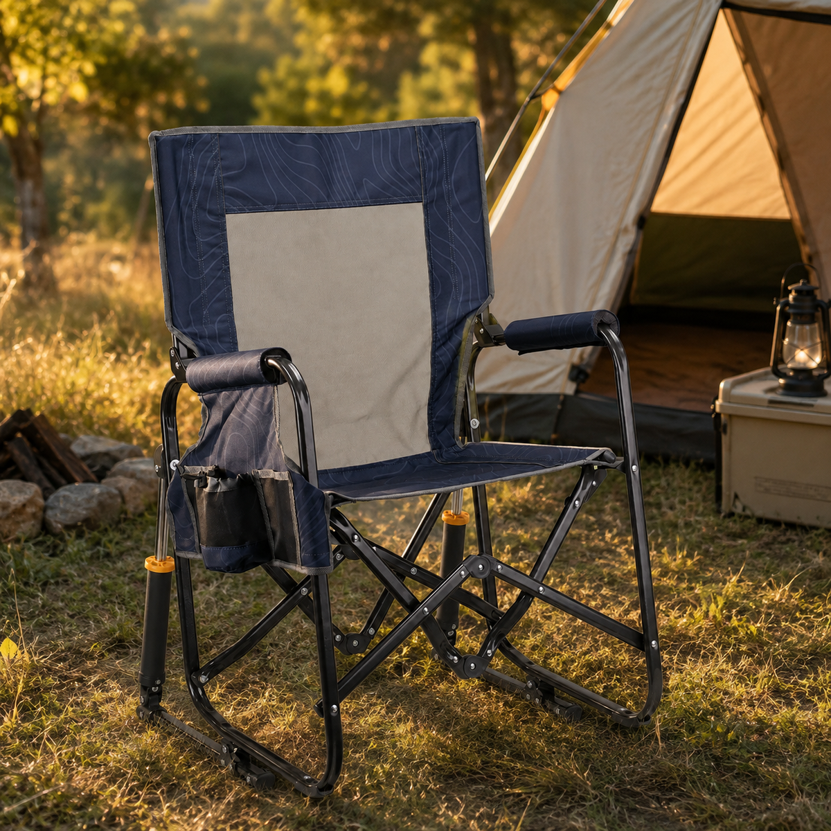 Compact Stowaway Rocking Chair — Portable Fold-Flat Outdoor Chair