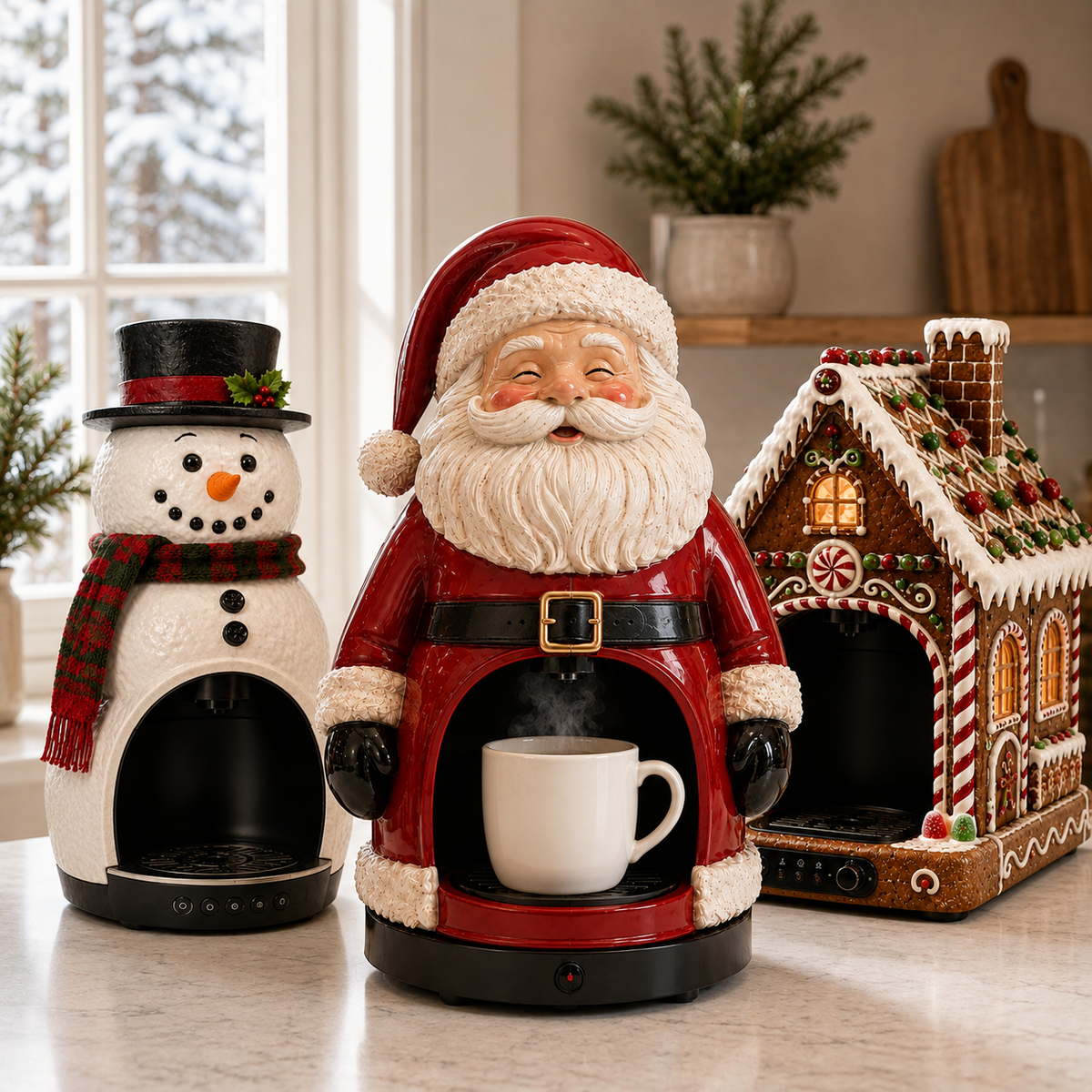 Merry Brews Christmas Coffee Maker Collection — 5 Festive Designs