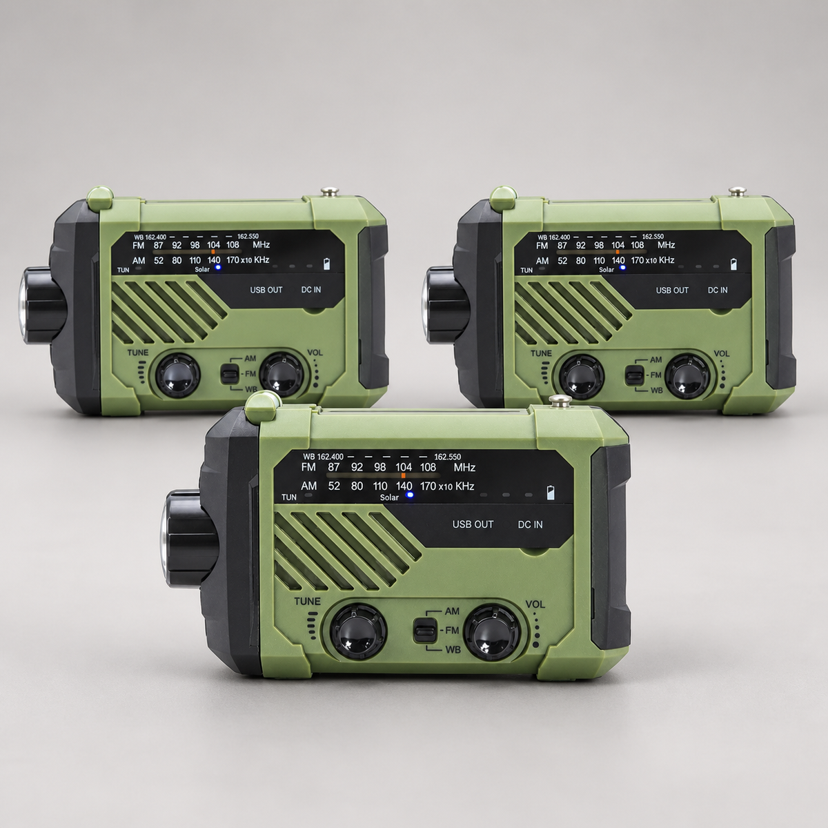 All-in-One Emergency Survival Radio — Solar & Hand-Crank Charging