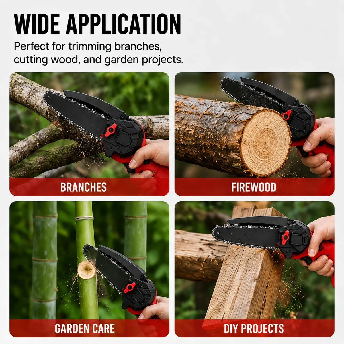 Cordless Mini Chainsaw Kit — Choose 1, 2 or 3 Batteries
