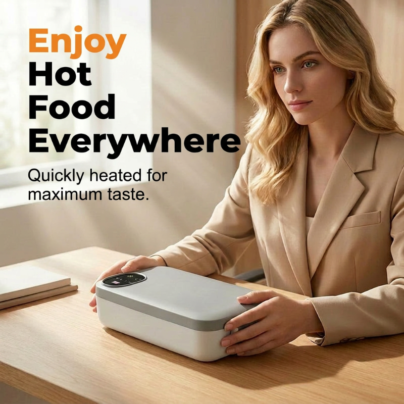 ✨ Portable Electric Lunch Box – Self-Heating, 7200mAh, 304 Stainless Steel 🔋