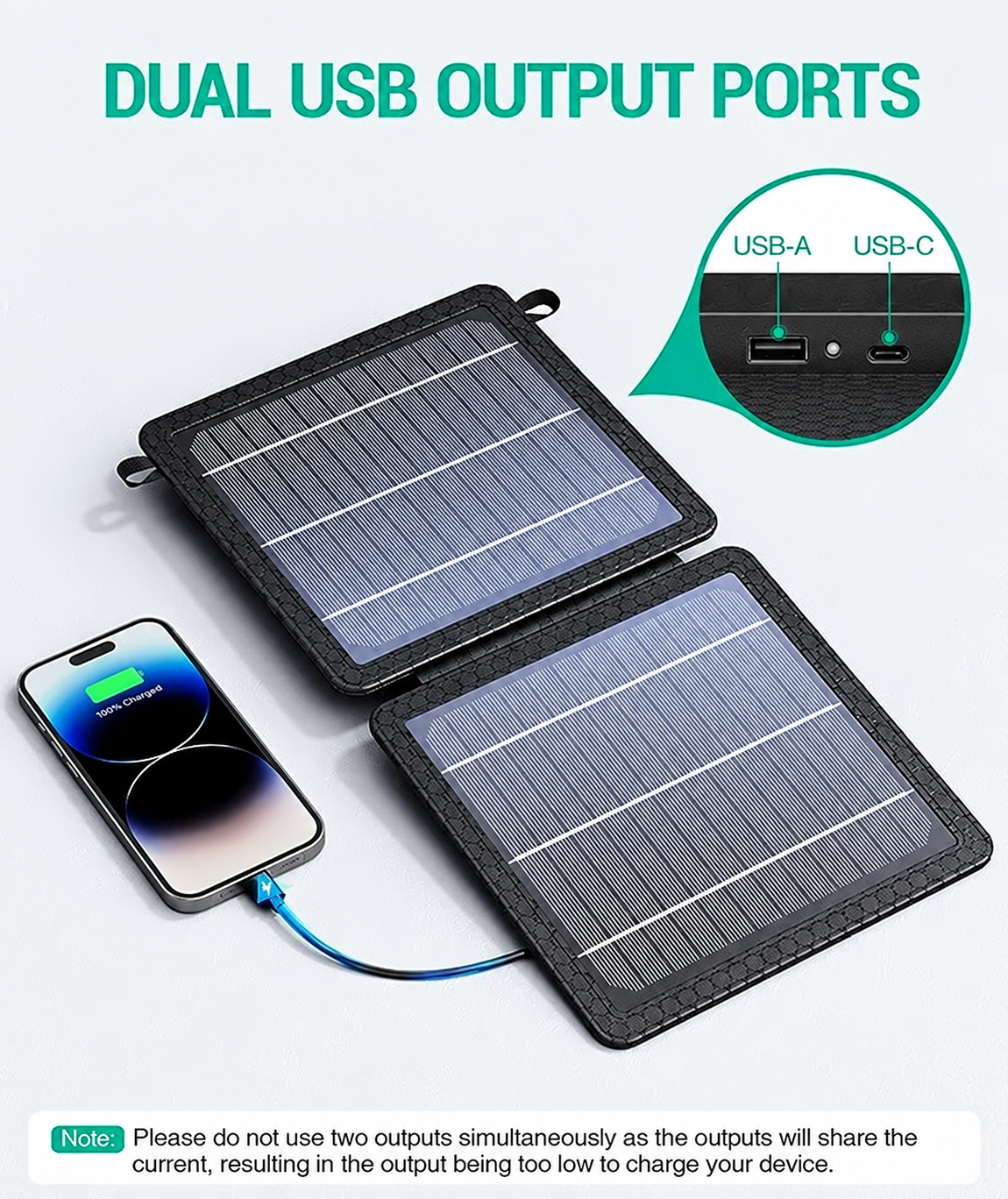 10W Foldable Solar Panel — Portable USB-A & USB-C Charger for Camping