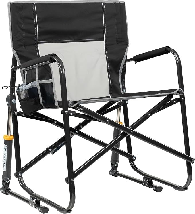 Camping Chair | Portable Folding Rocking Chair with Sturdy Durable Armrests, Drink Holder and Comfortable Backrest