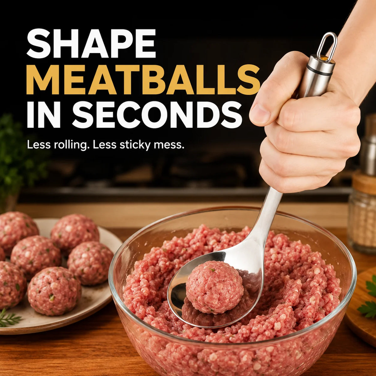 Stainless Steel Meatball Shaping Spoon & Scoop