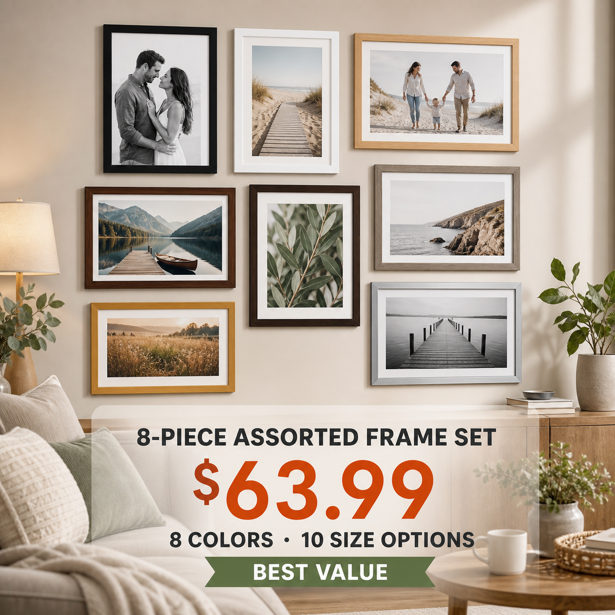 Assorted-Color Gallery Wall Picture Frame Sets