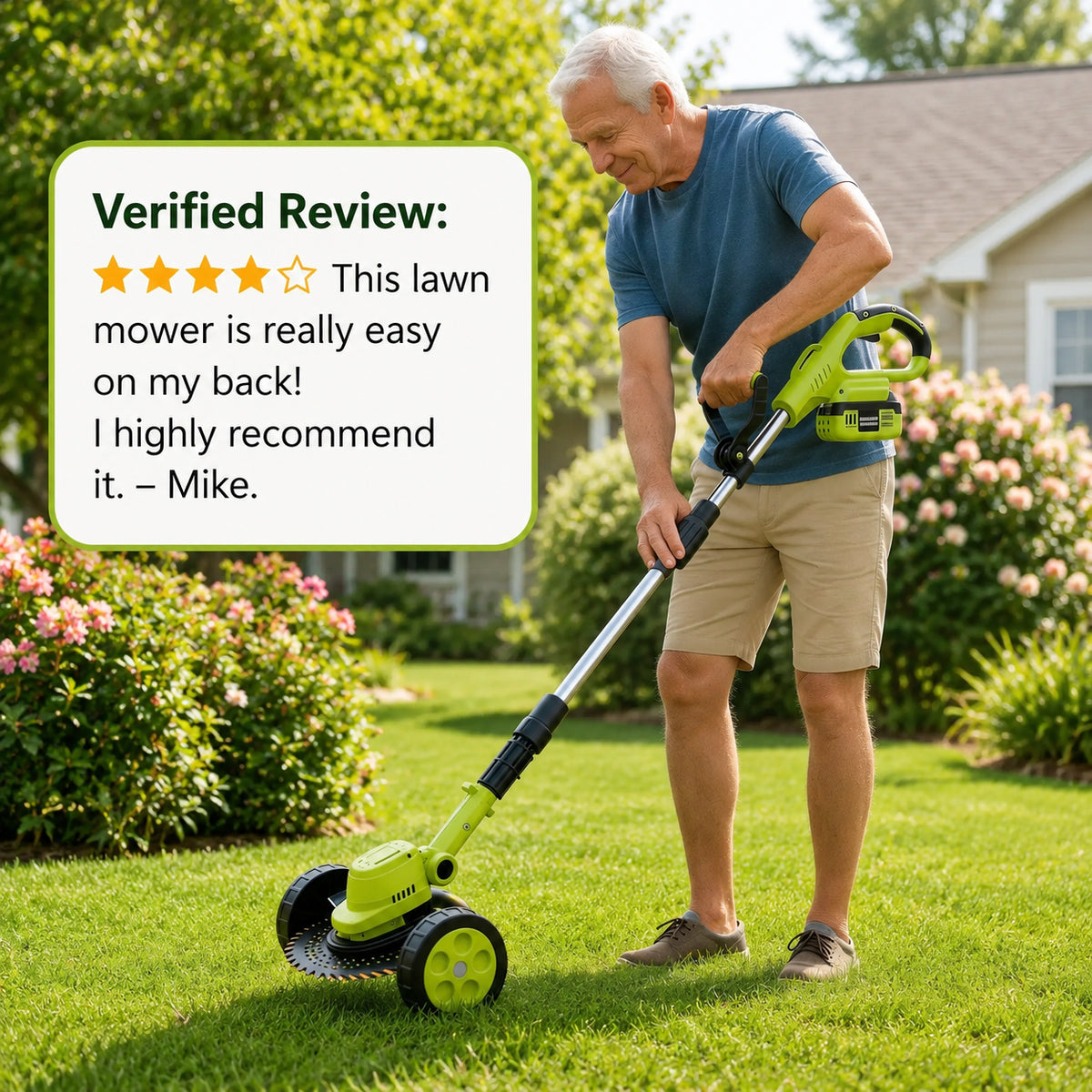 21V Cordless 3-in-1 Grass Trimmer, Edger & Mini Mower