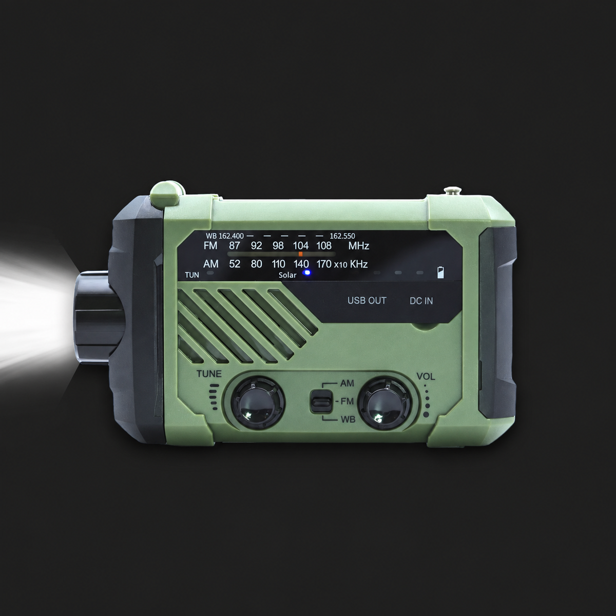 All-in-One Emergency Survival Radio — Solar & Hand-Crank Charging