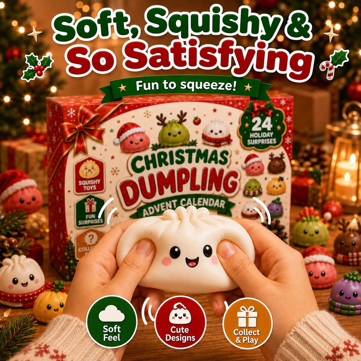 24-Day Mini Squishy Advent Calendar – 24 Christmas Surprises per Box